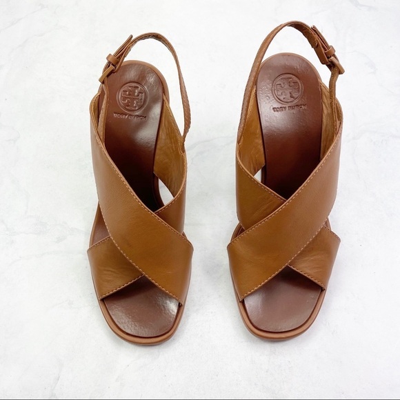 [Tory Burch] NWT Royal Crisscross Leather Sandals - Picture 5 of 8